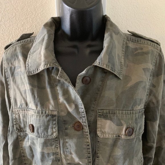 LUCKY BRAND Camo Military Army Combat Green Camoflage Shirt Jacket M NEW! - Picture 4 of 11